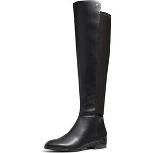 Michael Kors Women's Bromley Flat Chukka Boot Size 9.5 Black Leather Knee High